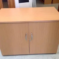 Beech Two-Door Office Storage Cabinet lockerable