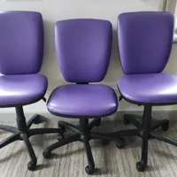 Purple Office Chairs with Black Base - Set of 3