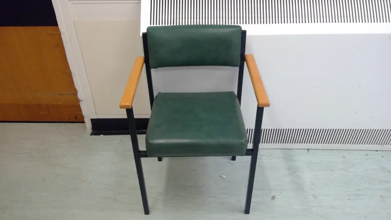 Office Meeting Chair with Green Vinyl