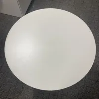 White Round Café/Meeting Table with Metal Legs