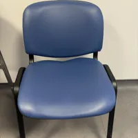 Blue Padded Office Chair with Black Frame
