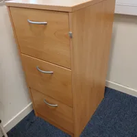 Wooden 3-Drawer Filing Cabinet, Medium Oak