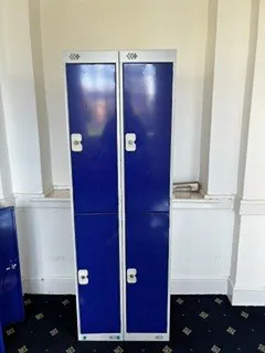 Pair of Tall Secure Storage Lockers – Navy Blue
