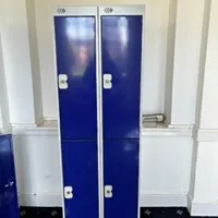 Pair of Tall Secure Storage Lockers – Navy Blue