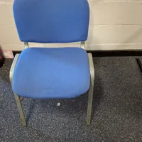 Blue Stacking Office Chair with Grey Frame