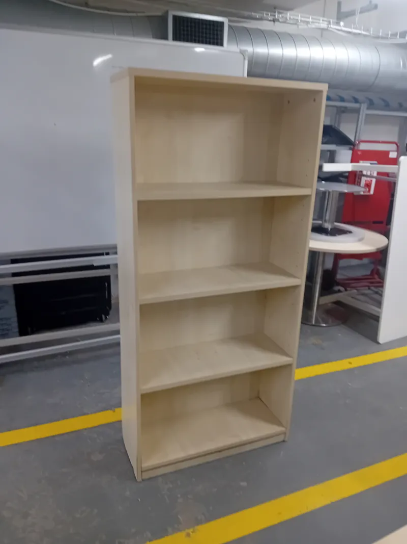 Light Wood Bookcase - 4 Shelf Storage Unit