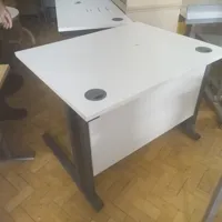 White Desk with Cable Management Holes
