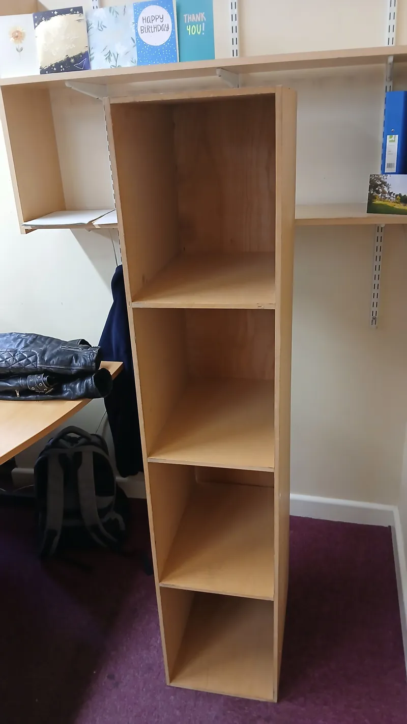 Tall Wooden 4-Shelf Storage Cube Unit
