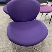 Purple Modern Lounge Chairs with silver metal Legs