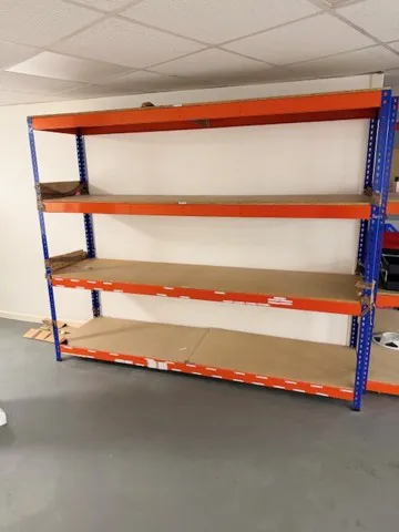Heavy-duty industrial 4-tier pallet racking system