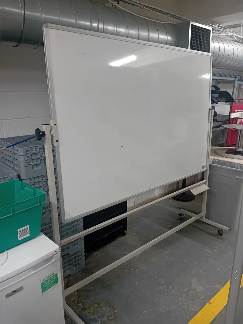 Whiteboard on mobile stand - large format