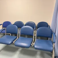 Blue Padded Waiting Room Seating Bench – 6 Seats