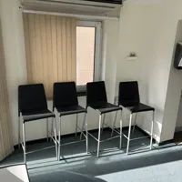 4x Black and White Stacking Bar Stools