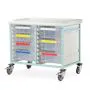 Mobile Medical Storage Trolley with Double-Door Fridge Unit