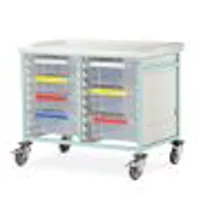 Mobile Medical Storage Trolley with Double-Door Fridge Unit