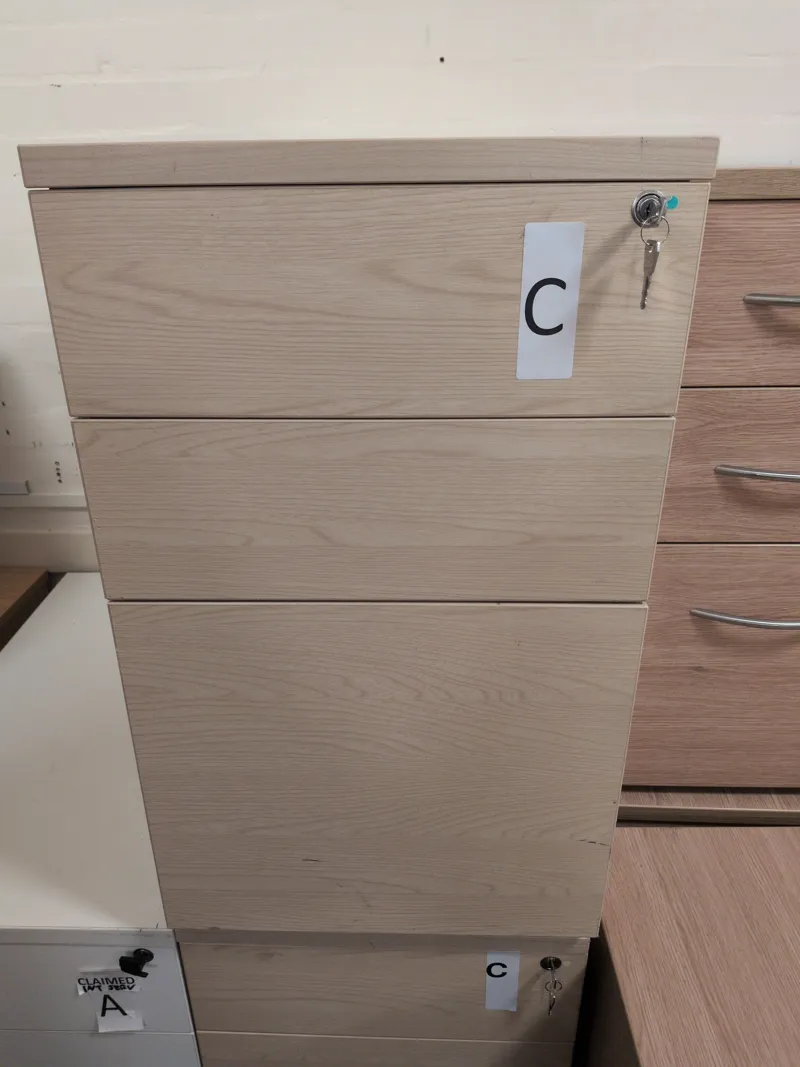 Pedestal C - Desk Height - Blonde - Large