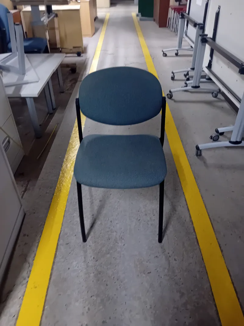 Teal Stackable Office Chair with Black Frame