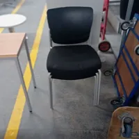 Black Stacking Chair with Metal Frame
