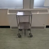 Stainless Steel Mobile Trolley with Two Shelves