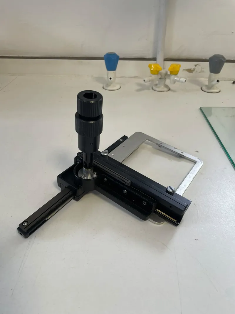 Nikon Microscope Copy Stand with Focusing Rail and Specimen Holder