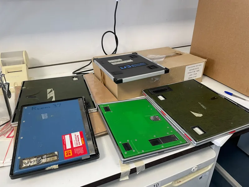 Asortment of imaging plates for Northen blots