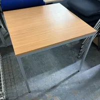 Light Oak Desk with Grey Metal Frame