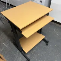 Mobile Computer Workstation with Storage Shelves