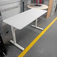 White Height-Adjustable Meeting/Activity Table with Steel Base