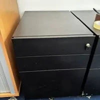 Black Metal Storage Cabinet with 3 Drawers