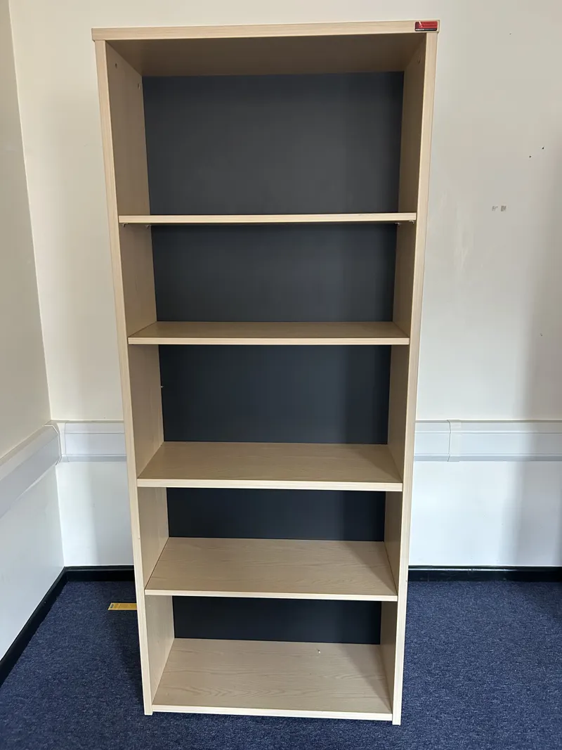Light Wood Bookcase with 5 Shelves