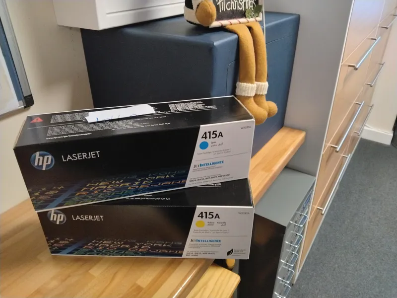 HP LaserJet 415A Toner Cartridges (Cyan & Yellow) - 2 Pack