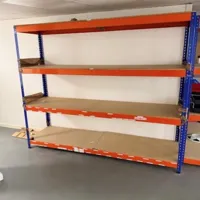 Industrial Storage Racking - 4 Tier Orange & Blue