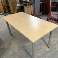 Light Oak Rectangular Meeting/Dining Table with Grey Legs