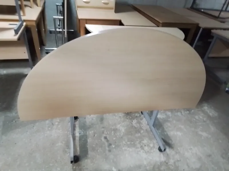 Semi-Circular Folding Table – Cream/Beige