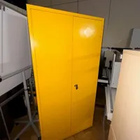 Yellow Metal Storage Cabinet with Locking Doors