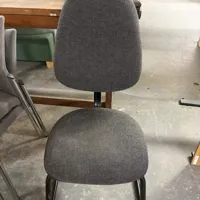 Grey Upholstered Office Chairs with Black Base (Pair)