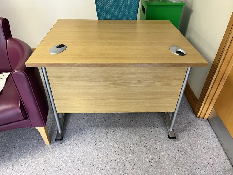 Light Oak Desk with cable portals