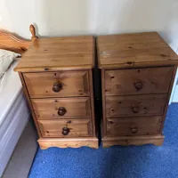 3 drawer bedside pedestals pine