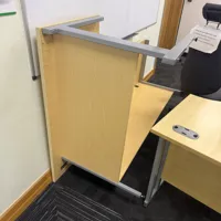 Wooden Curved Desk Divider/Partition Panel - Natural Ash