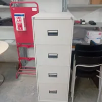 4-Drawer White Metal Filing Cabinet with keys
