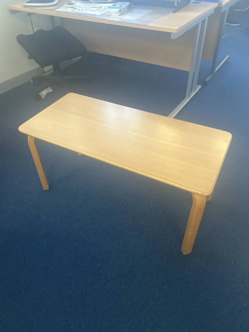 Wooden Dining Table with Curved Ends