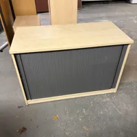 Beech Effect Storage Cupboard with Rolling Door