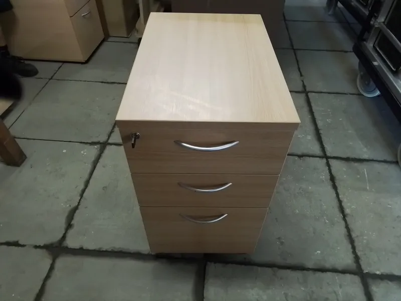 Wooden Storage Drawer Unit - 3 Drawer Pedestal Desk Storage