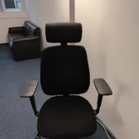 Black Ergonomic Office Chair with Headrest and Armrests