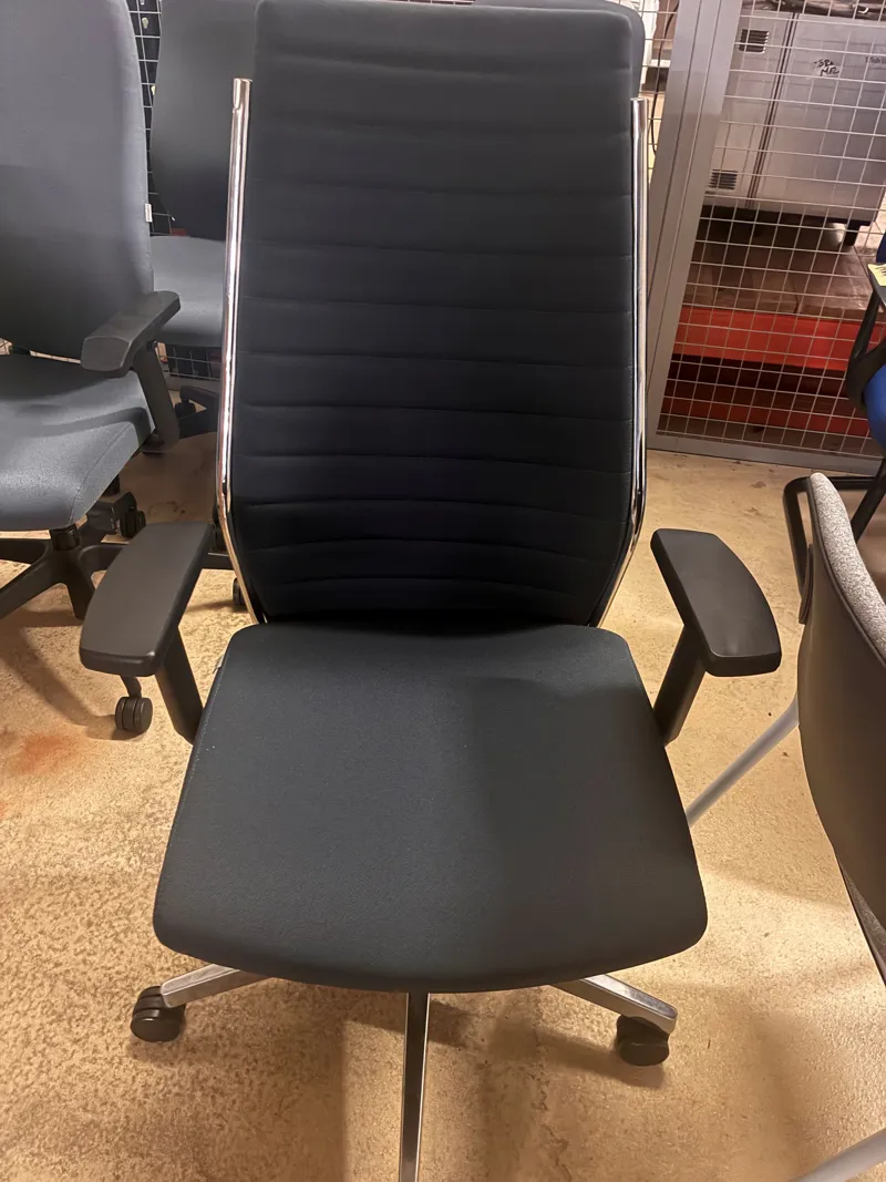Black Ergonomic Office Chair with Arms and Casters