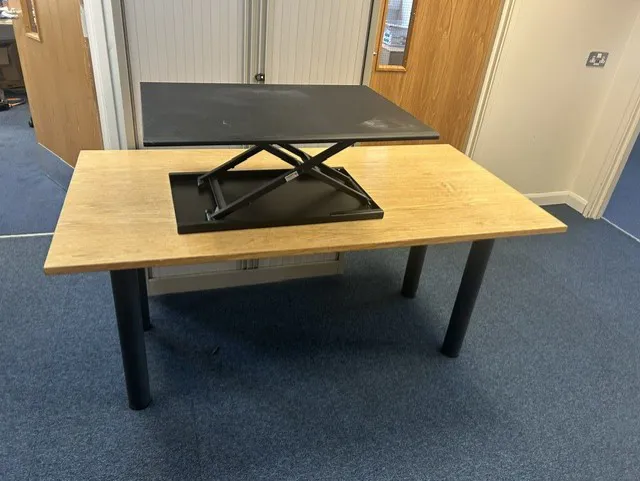 Office Table + desk raiser