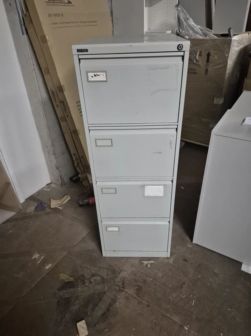 ISECO 4-Drawer White Filing Cabinet